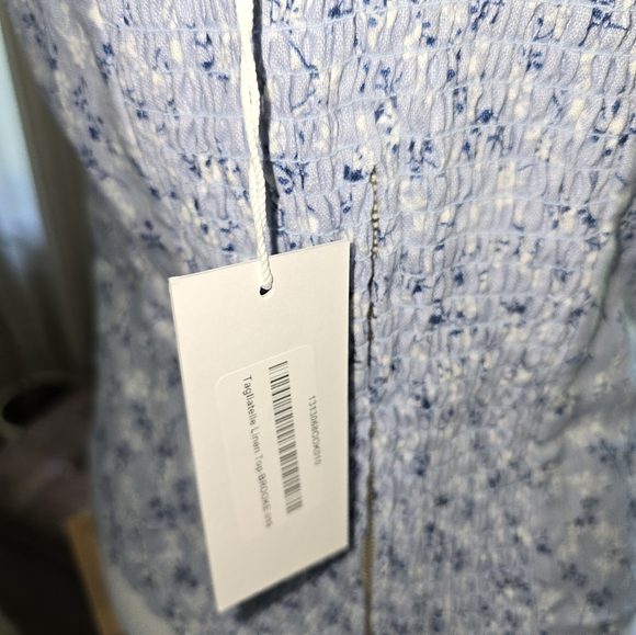 NWT, Reformation, Blue and White Corset Blouse, Size 10 - Picture 3 of 3